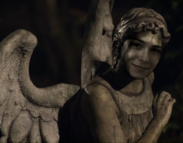 Veronica Belmont as a Weeping Angel
